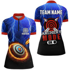 Personalized Archery Mode On Lightning Blue Quarter-Zip Shirts, 3D Target Archery Jerseys