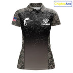 Custom Vintage Camo US Flag 8 Ball Pool Shirt, Billiard Team Jersey Polo & 1/4 Zip