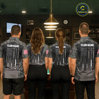 Custom Vintage Camo US Flag 8 Ball Pool Shirt, Billiard Team Jersey Polo & 1/4 Zip
