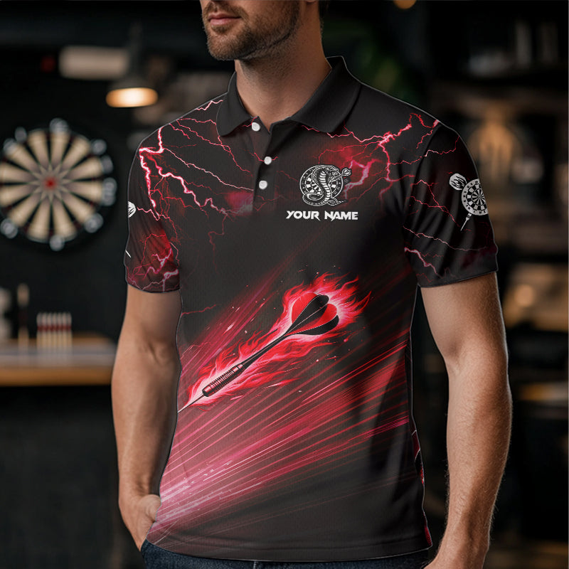 Red Thunder Lightning Custom Cobra Snake Dart Shirts Best Dart Jerseys Dart Team Shirts