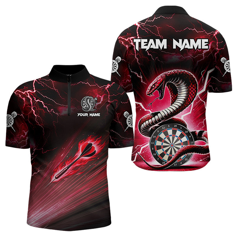 Red Thunder Lightning Custom Cobra Snake Dart Shirts Best Dart Jerseys Dart Team Shirts