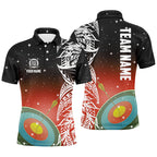 Personalized 3D Target Archery Red Galaxy Pattern Polo Shirts, Team League Archery Jerseys