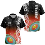 Personalized 3D Target Archery Red Galaxy Pattern Polo Shirts, Team League Archery Jerseys