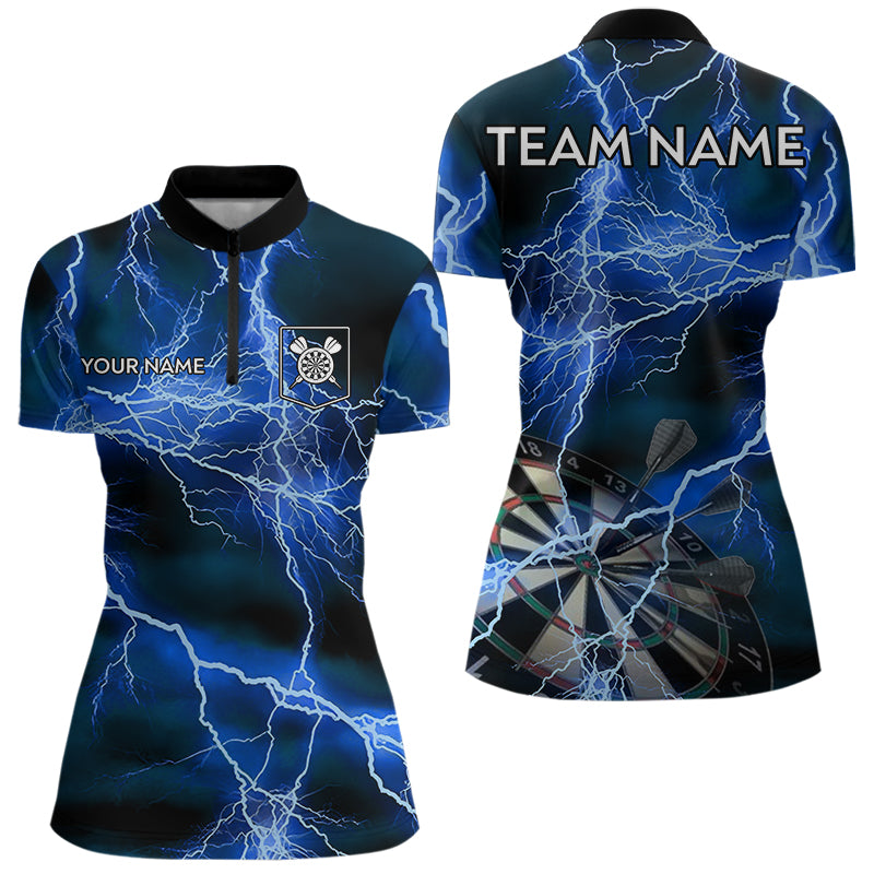 Blue Black Thunder Lightning Dart Shirt & Pocket Custom Dart Jersey