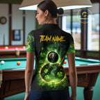 Personalized St Patrick Day Smoke 8 Ball Billiard Shirt, Luckiest Shamrock Pool Jersey