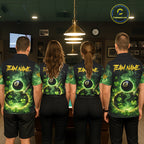 Personalized St Patrick Day Smoke 8 Ball Billiard Shirt, Luckiest Shamrock Pool Jersey