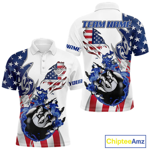 8 Ball Pool Claw American Flag Billiard Shirt Custom Patriotic Billiard Team Jersey