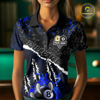 Black and Blue Flaming Claw 8 Ball & 9 Ball Billiard Shirts Custom Pool Team Jersey