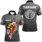 Personalized Grunge Maryland Archery Shirts, Custom Maryland Flag Shirts For Archers