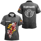 Personalized Grunge Maryland Archery Shirts, Custom Maryland Flag Shirts For Archers