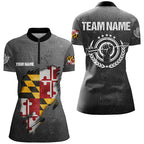 Personalized Grunge Maryland Archery Shirts, Custom Maryland Flag Shirts For Archers