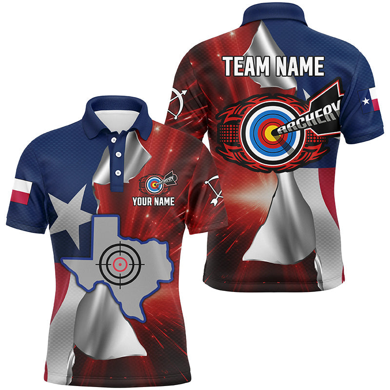 Personalized Texas Flag 3D Printed Archery Shirts, Best Patriotic Texas Archery Team Jerseys