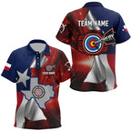 Personalized Texas Flag 3D Printed Archery Shirts, Best Patriotic Texas Archery Team Jerseys