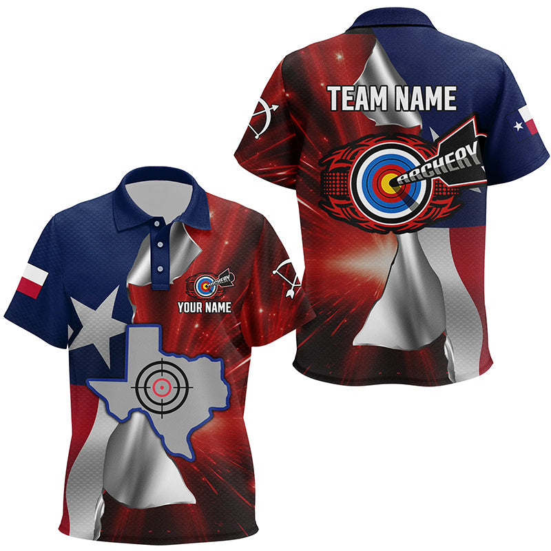 Personalized Texas Flag 3D Printed Archery Shirts, Best Patriotic Texas Archery Team Jerseys
