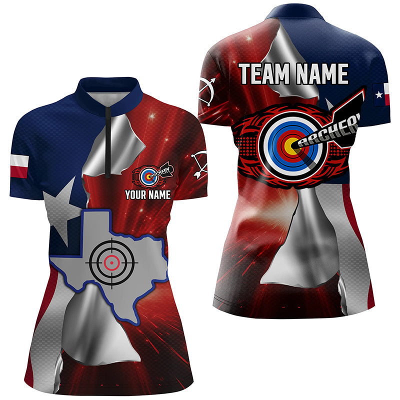 Personalized Texas Flag 3D Printed Archery Shirts, Best Patriotic Texas Archery Team Jerseys