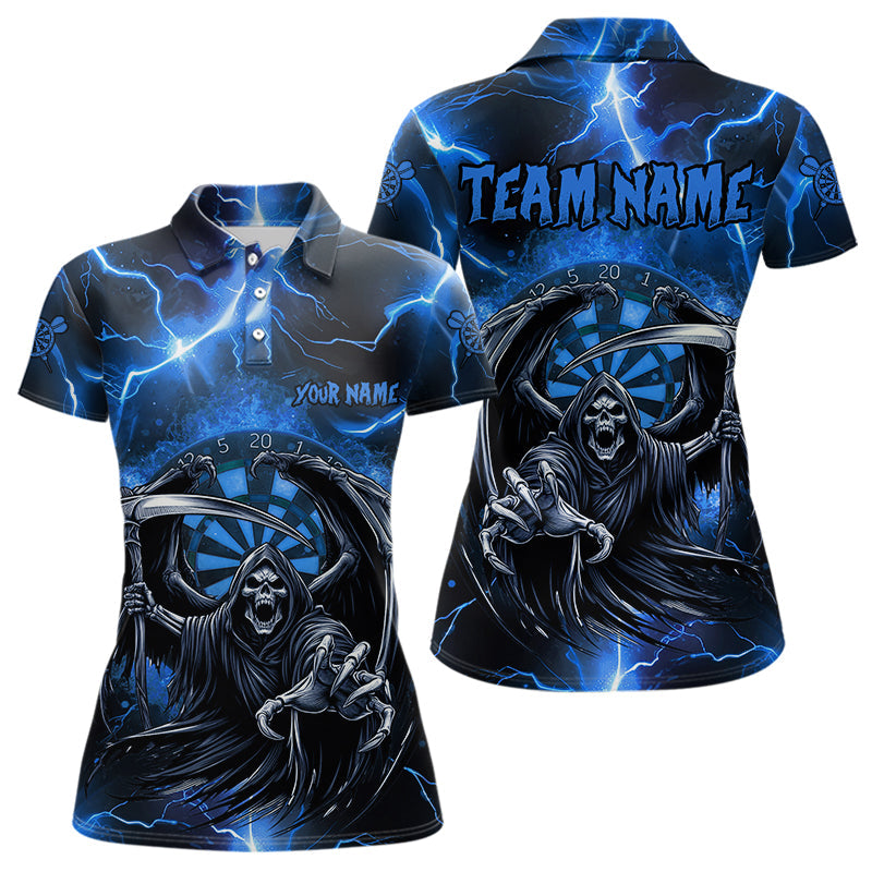 Blue Grim Reaper Custom Thunder Lightning Dart Shirts, Darts Jerseys