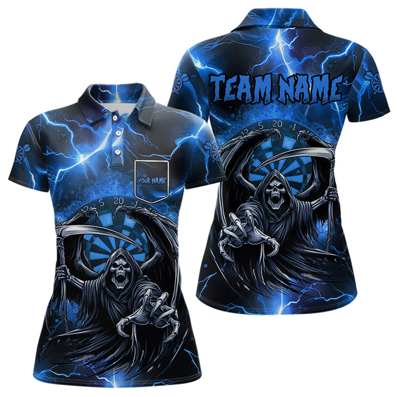 Blue Grim Reaper Custom Thunder Lightning Dart Shirts, Darts Jerseys