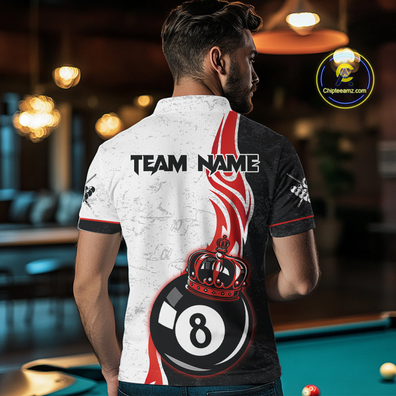 Personalized 8 Ball Pool Crown Billiard Shirt Custom Pool Jersey Billiard Team Shirt