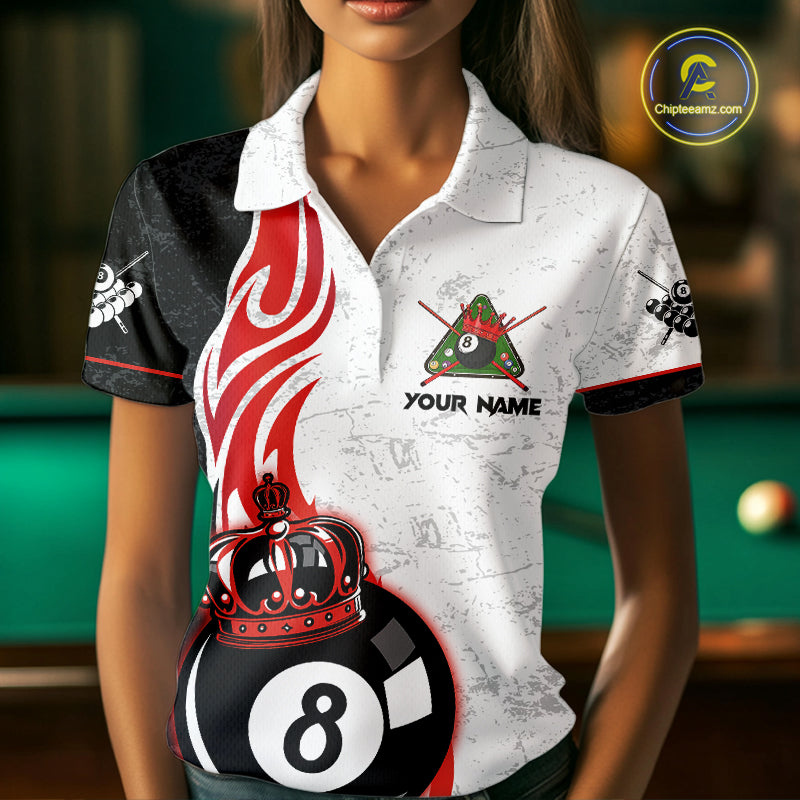 Personalized 8 Ball Pool Crown Billiard Shirt Custom Pool Jersey Billiard Team Shirt