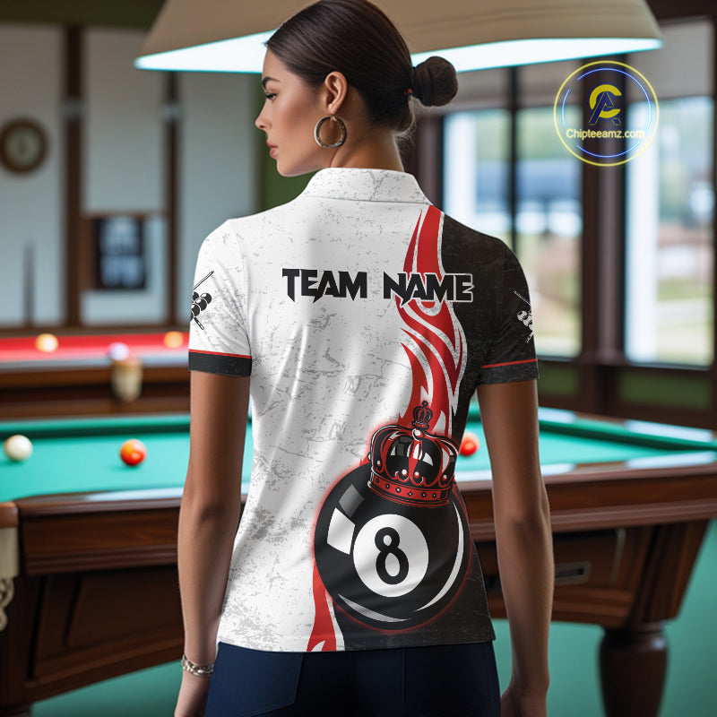Personalized 8 Ball Pool Crown Billiard Shirt Custom Pool Jersey Billiard Team Shirt