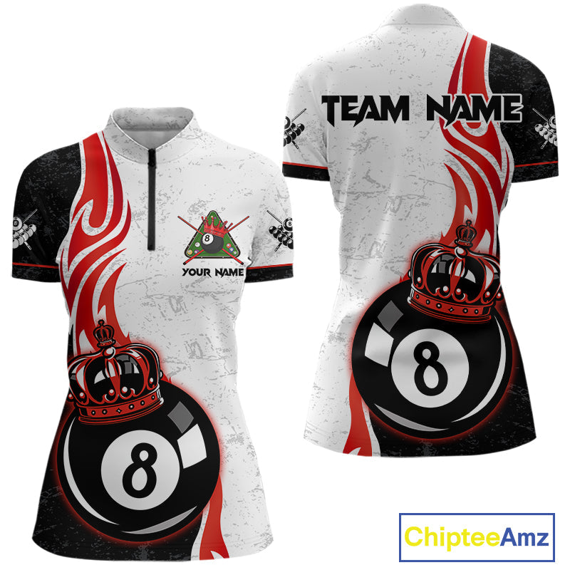 Personalized 8 Ball Pool Crown Billiard Shirt Custom Pool Jersey Billiard Team Shirt