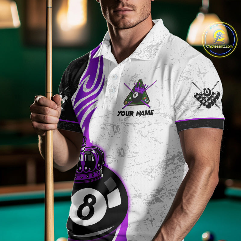 8 Ball Pool Crown Billiard Shirt Custom Pool Jersey Billiard Team Shirt