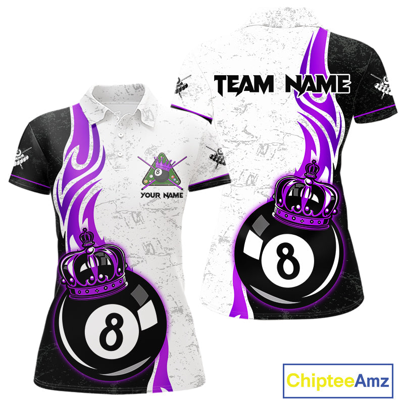 8 Ball Pool Crown Billiard Shirt Custom Pool Jersey Billiard Team Shirt