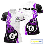 8 Ball Pool Crown Billiard Shirt Custom Pool Jersey Billiard Team Shirt
