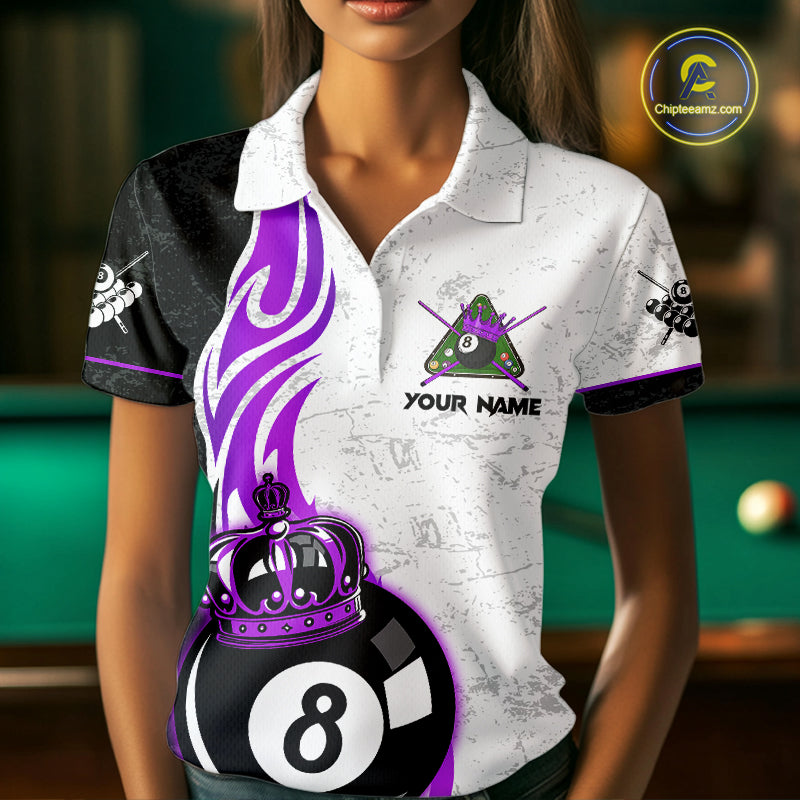 8 Ball Pool Crown Billiard Shirt Custom Pool Jersey Billiard Team Shirt