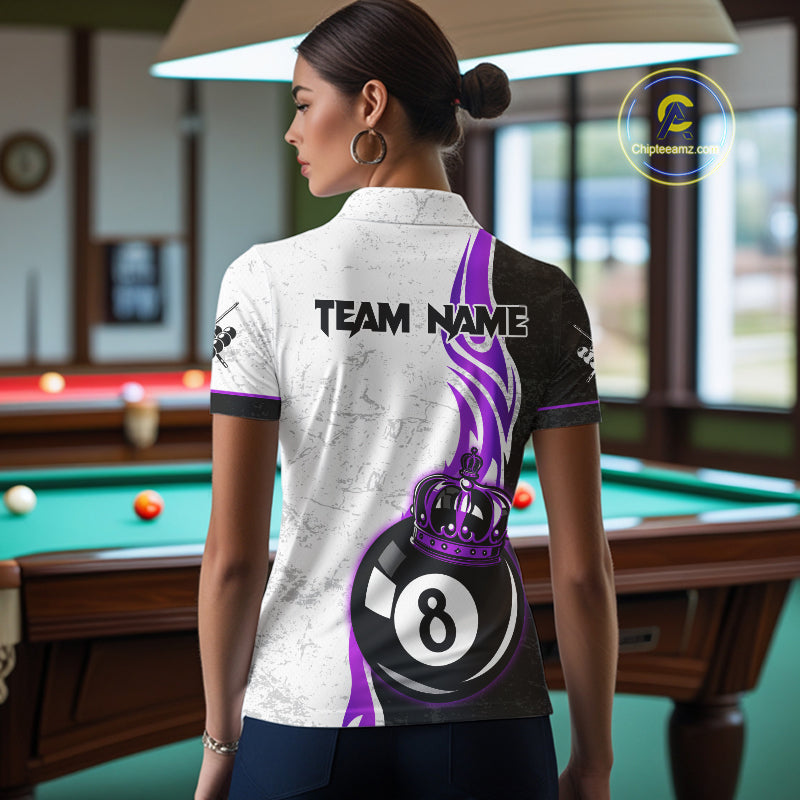 8 Ball Pool Crown Billiard Shirt Custom Pool Jersey Billiard Team Shirt