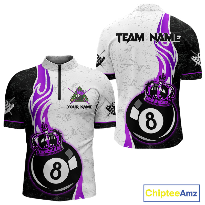 8 Ball Pool Crown Billiard Shirt Custom Pool Jersey Billiard Team Shirt