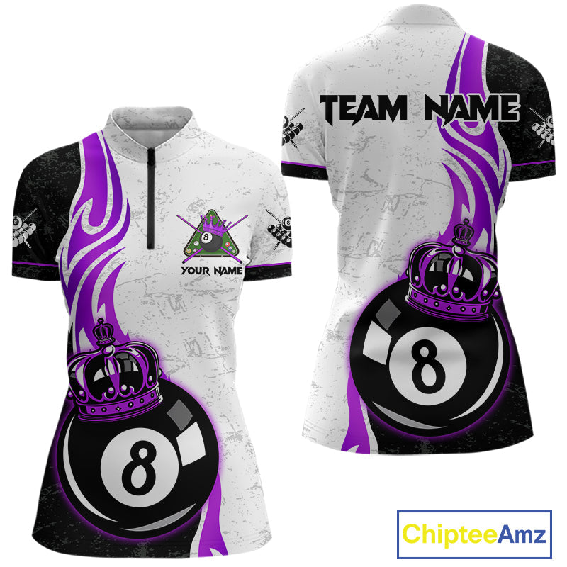 8 Ball Pool Crown Billiard Shirt Custom Pool Jersey Billiard Team Shirt