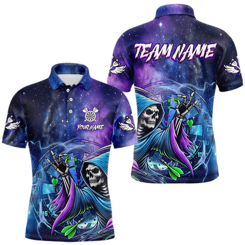 Funny Grim Reaper Blue Purple Galaxy Dart Shirts Custom Glowing Dart Jerseys Outfits