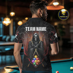 Personalized 9 Ball Tribal Billiard Shirts Custom Grim Reaper 9 Ball Pool Team Jerseys