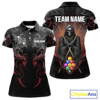 Personalized 9 Ball Tribal Billiard Shirts Custom Grim Reaper 9 Ball Pool Team Jerseys