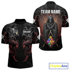 Personalized 9 Ball Tribal Billiard Shirts Custom Grim Reaper 9 Ball Pool Team Jerseys