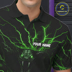 Personalized Green Lightning Thunder Cobra Snake Bowling Shirt Custom Bowling Team Jersey