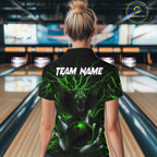 Personalized Green Lightning Thunder Cobra Snake Bowling Shirt Custom Bowling Team Jersey