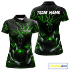 Personalized Green Lightning Thunder Cobra Snake Bowling Shirt Custom Bowling Team Jersey