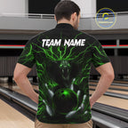 Personalized Green Lightning Thunder Cobra Snake Bowling Shirt Custom Bowling Team Jersey