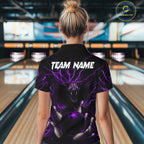 Personalized Purple Lightning Thunder Cobra Snake Bowling Shirt Custom Bowling Team Jersey