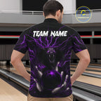 Personalized Purple Lightning Thunder Cobra Snake Bowling Shirt Custom Bowling Team Jersey