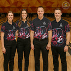 Personalized Cobra Snake And Roses Bowling Shirt, Bowling League Team Jersey Polo, 1/4 Zip