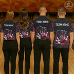 Personalized Cobra Snake And Roses Bowling Shirt, Bowling League Team Jersey Polo, 1/4 Zip