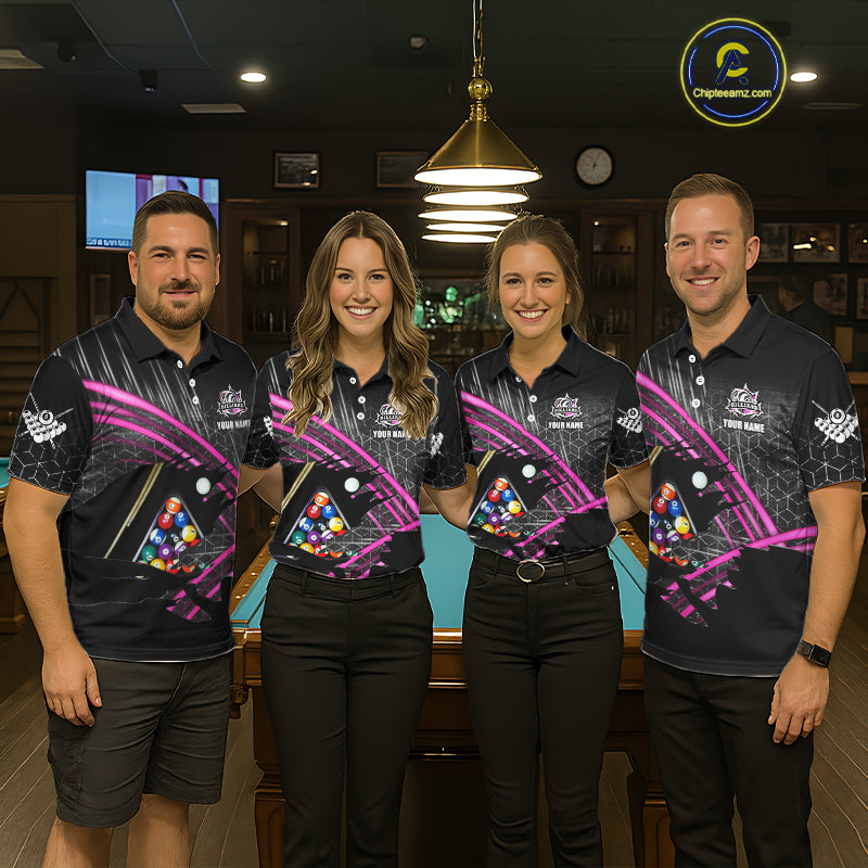 Personalized Billiard Shirts Custom 8 Ball Pool Team Jersey Polo & Quarter Zip
