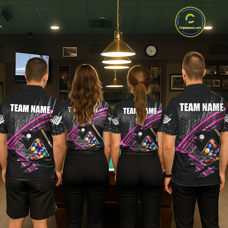Personalized Billiard Shirts Custom 8 Ball Pool Team Jersey Polo & Quarter Zip