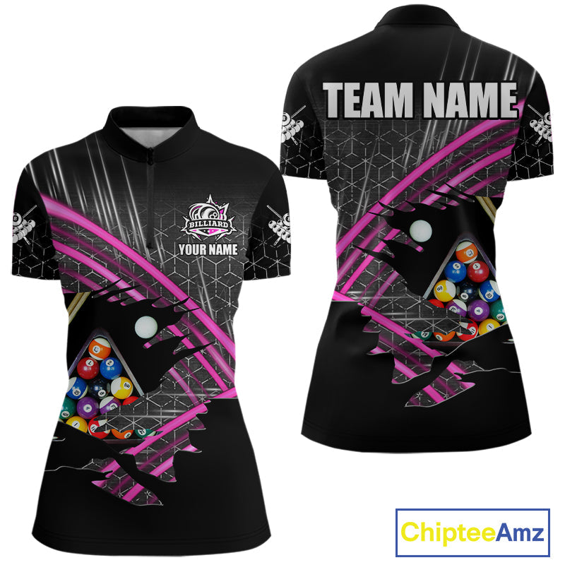 Personalized Billiard Shirts Custom 8 Ball Pool Team Jersey Polo & Quarter Zip