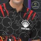 Black And Red Flaming Funny Beer Bowling Shirts Custom Fire Bowling League Team Jersey