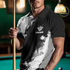 Black And White 8 Ball Billiard Jersey Custom Billiard Tournament Shirt, Pool Team Jersey