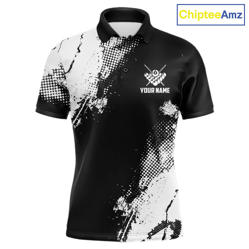 Black And White 8 Ball Billiard Jersey Custom Billiard Tournament Shirt, Pool Team Jersey